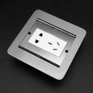 公牛家用双门超薄隐藏式地插 不锈钢地面插座五孔电脑usb充电地板