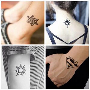 纹身贴防水男潮ins风女网红持久黑色好性感个性图腾小图案刺青