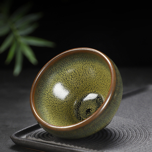 绿鹧鸪将军张国平建盏茶盏建阳铁胎鹧鸪斑功夫主人杯盏杯茶杯茶具