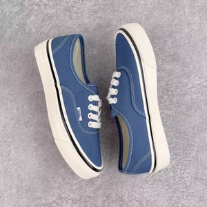 万斯官网旗舰店安纳海姆海军蓝色低帮休闲帆布鞋男女运动滑板鞋夏