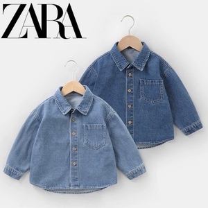 ZARA品牌折扣店男童牛仔衬衫春秋款童装儿童宝宝小童衬衣上衣外套