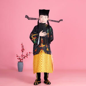 儿童包公服装戏剧包公演出服成人戏服包公帽包青天衣服丞相蟒袍
