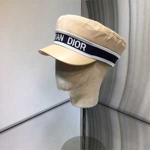 dior/迪奥夏新款字母刺绣logo礼帽帆布拼皮遮阳防晒贝雷帽女