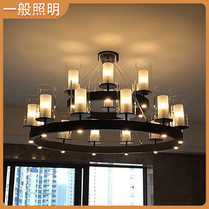 新中式包厢间多头吊灯餐厅带射灯酒店酒楼会所大型吊灯宴会厅灯具
