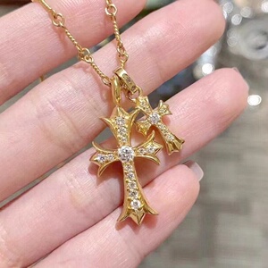 克罗心项链18k金