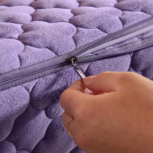 加厚水晶绒六面全包床笠单件席梦思床垫保护套拉链式防滑固定床罩