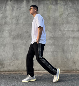 宽松直筒裤男椰子