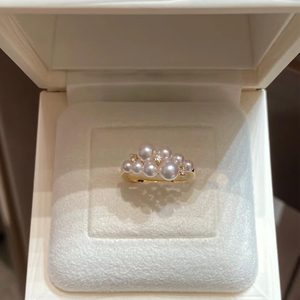 日本mikimoto御木本珍珠戒指女纯银小葡萄装饰戒指小众轻奢高级感