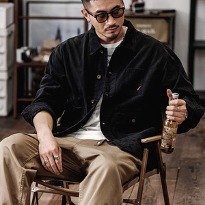 chopeoeo美式硬汉工装夹克男士秋冬复古休闲宽松猎装牛仔外套男