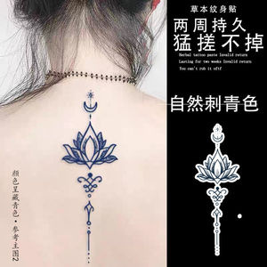 莲花之约草本果汁纹身贴辣妹甜酷脊柱后背防水女持久半永久性感