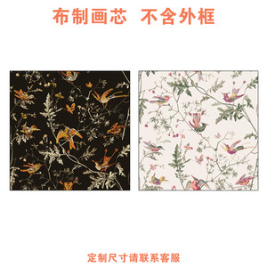 蜂鸟花卉客厅装饰画画芯艺术高清印制北欧 ins风正方形挂画仅画心