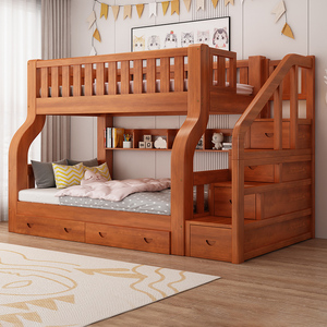 高低床双层床上下床实木床上下铺多功能儿童床两层子母床大人木床