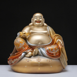 京铜掐丝珐琅镶金弥勒佛像 供奉 笑佛像大肚弥勒佛摆件 弥勒佛