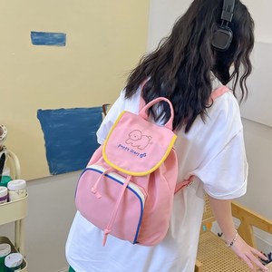 韩国可爱少女双肩包包女式2024新款潮背包学生大容量书包旅行包