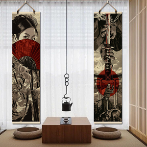日式装饰画日本和风浮世绘挂画酒吧日料店客厅纹身店壁画卷轴挂画