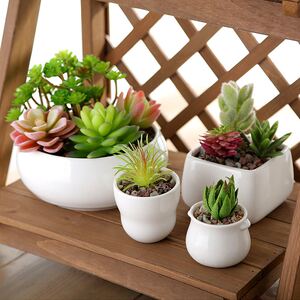 式简约船型花盘创韩意迷你多肉控型盆瓷陶桌面长方形长条盆栽花盆