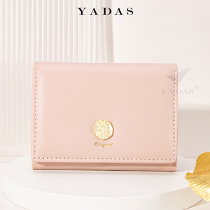 【玫瑰徽章】YADAS雅达斯2023款可爱女士卡包颜值贵气短款零钱包
