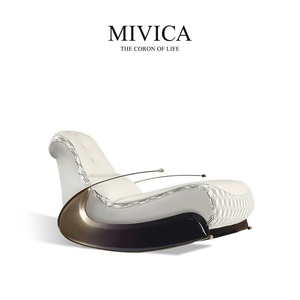 米维卡MIVICA现代意式轻奢摇椅真皮躺椅休闲椅单人沙发摇摇椅K1