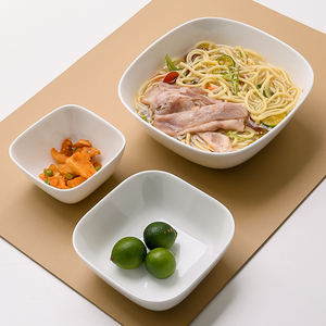 日式骨瓷纯白家用面碗调料碗方形碗烤碗陶瓷碗空气炸锅专用碗方碗