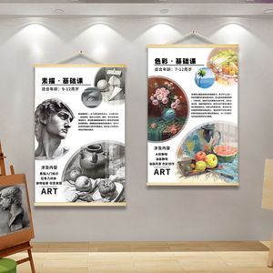 美术课程体系挂图画室墙面布置装饰挂件培训班海报文化墙环创壁画