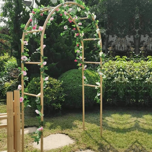 行家铝合金仿真竹户外拱门花架绿植爬藤架底座款别墅庭院花园露台