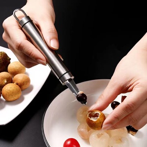 神器龙眼去核器不锈钢挖龙眼肉去皮挑壳工具快速剥桂圆荔枝干神器