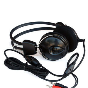 黑色水滴编织线带麦头戴式耳机PC电脑耳麦现货网吧礼品耳机工厂