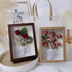 干花相框7寸成品植物立体标本桌面装饰摆台墙壁挂画创意礼品礼物