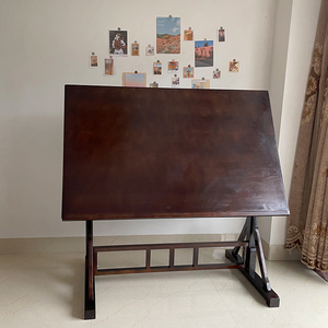 实木绘画桌工作室美术专用画架设计画图桌倾斜调节制图画桌绘画板