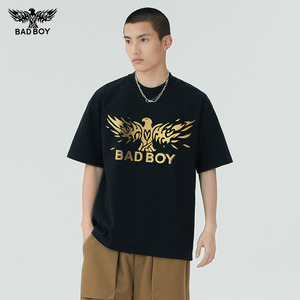 bad boy旗舰店官方正品潮牌短袖t恤夏季重磅美式五分袖情侣体恤衫