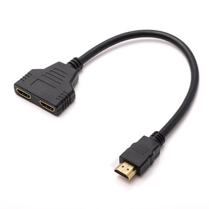 HDMI一分二线 分配器一进二出HDMI 1分2高清线 HDMI分频器高清线