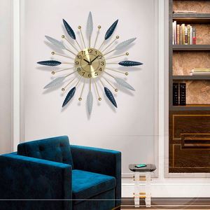 新美式复古石英钟客厅时尚创意钟表橄榄枝挂钟个性壁钟现代简约时