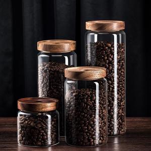 装咖啡粉的容器咖啡豆保存密封罐玻璃瓶储存罐食品级储物罐真空罐