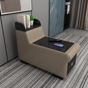 沙发边柜高柜多功能沙发边几带音响扶手柜usb充电插座中间储物简