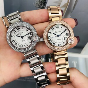 dinuo谛诺气球手表时尚简约百搭精致镶钻防水罗马钢带石英女士表