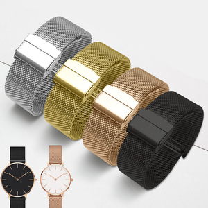 代用dw表带钢带男女款金属钢黑色手表带惠灵顿天梭浪琴米兰22mm