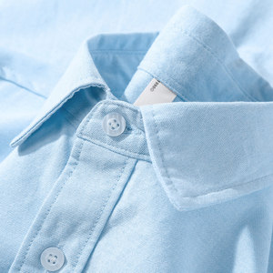 「蓝冰湖泊衬衫」天兰色重磅纯棉长袖衬衫慵懒百搭通勤衬衣外套女