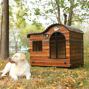 户外狗窝狗笼子室外木制狗房子别墅狗屋防雨防寒四季通用冬季保暖