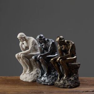 北欧人物像雕像摆设书房书柜摆件书桌隔断装饰品思想者雕塑沉思者