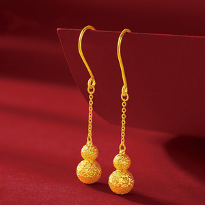 金耳环纯金周大福999足金