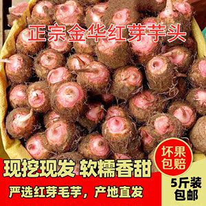 5斤红芽芋头金华现挖粉糯毛芋艿香芋子非广西荔浦新鲜小芋头蔬菜