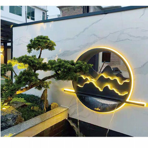 庭院水景墙户外跌水流水景墙鱼池装饰花园瀑布水屏风流水墙水幕墙