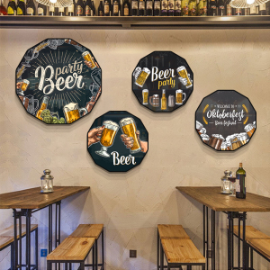酒吧ktv墙面装饰画精酿啤酒工业风海报壁画清吧小酒馆背景墙挂画