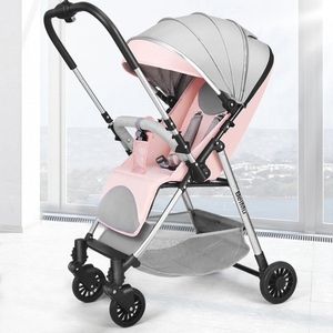贝慕双向高景观婴儿推车可坐可躺超轻便折叠手推车四轮避震婴儿车