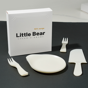 生日蛋糕刀叉盘蜡烛套装定制logo一次性餐具餐盘包装盒四合一组合