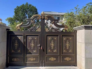 铝合金庭院大门乡村铝艺别墅大门双开门农村自建房院子电动平移门