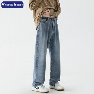 WASSUP ISSUE美式复古直筒牛仔裤男夏季宽松阔腿长裤休闲裤子男款