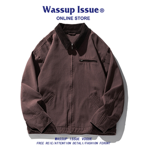 WASSUP ISSUE底特律工装夹克男款春秋季美式复古宽松飞行员外套男