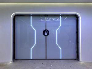 网红电动科技展厅门隐形创意隔音酒吧ktv入户大门logo尺寸定制