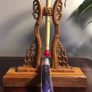 白桧木宫扇摆件-大展摆宏图底材座质-楠竹家礼居饰摆件工督臣(家